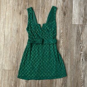 Show Me Your Mumu Emerald green mini dress sequin size Small